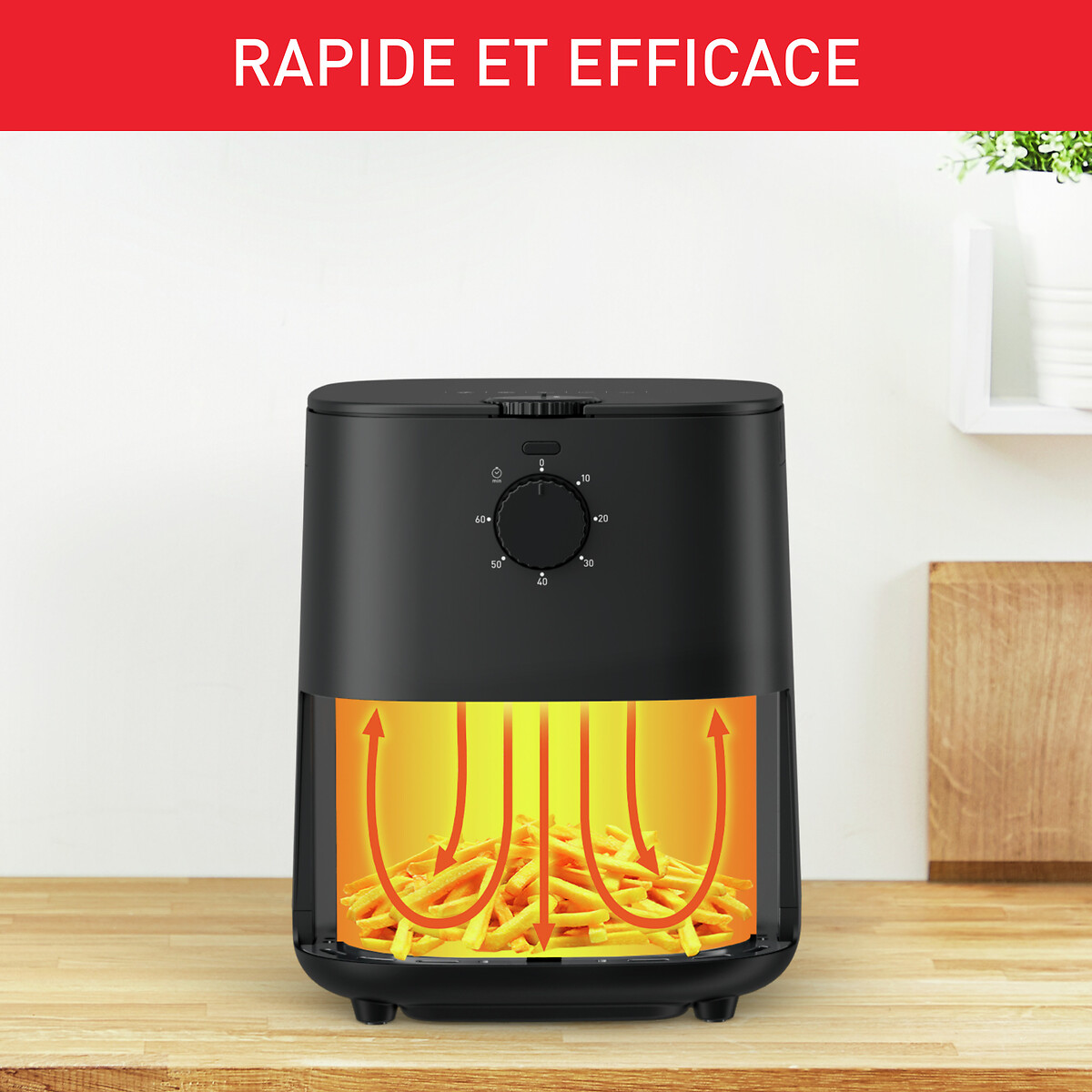 Friteuse sans huile Easy Fry essential EZ130810 noir, MOULINEX
