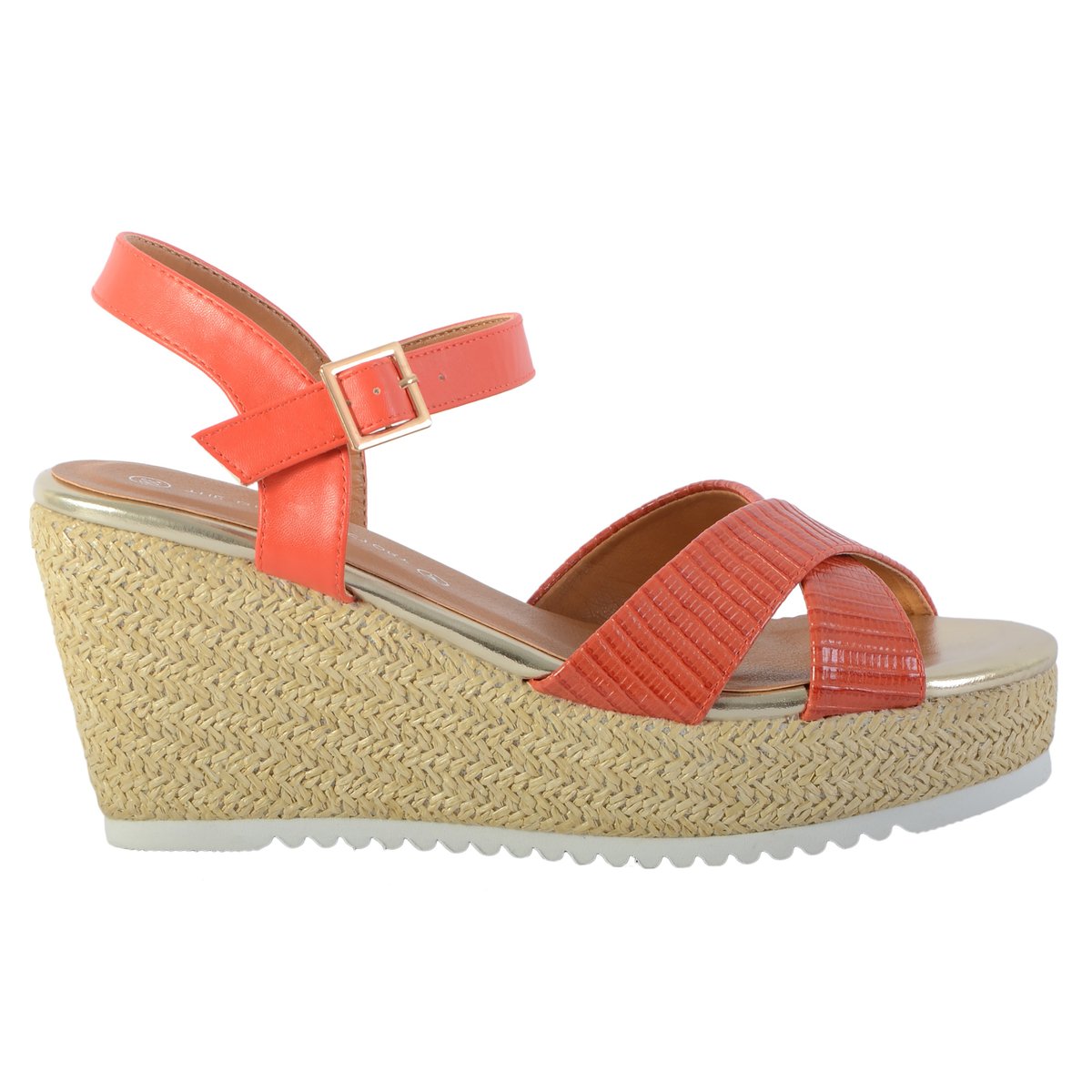 Sandale Compensée Ql4350 corail, THE DIVINE FACTORY
