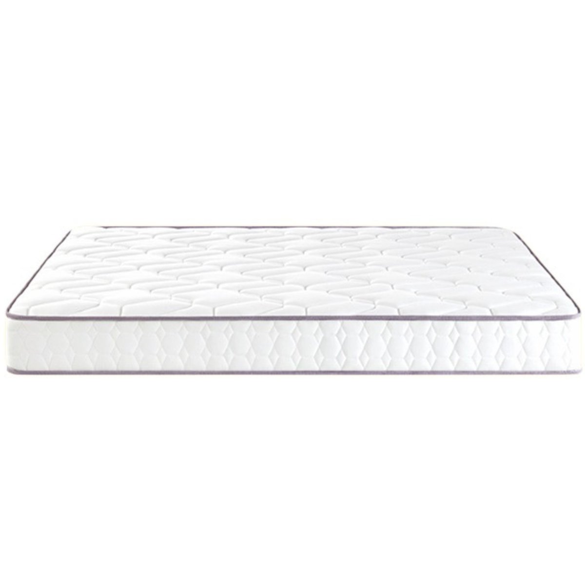 Ensemble matelas ressorts ensachés MORNING ROUTINE, sommier TWIST et pieds blanc, MERINOS
