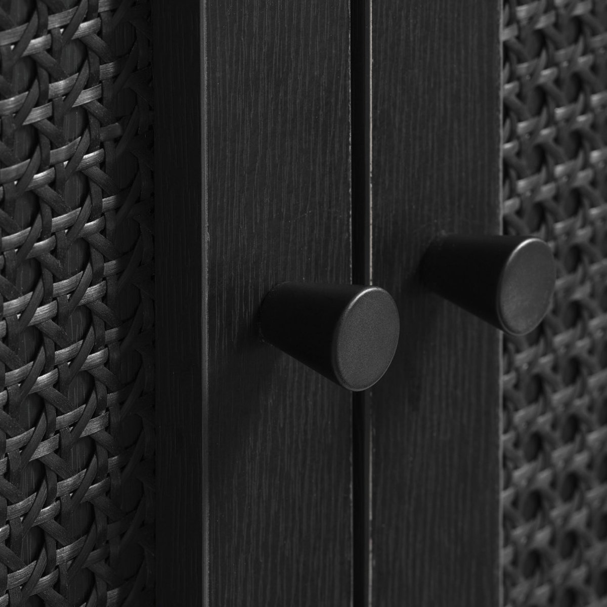 Buffet 3 portes en bois et métal L140cm- RINTO noir, DRAWER