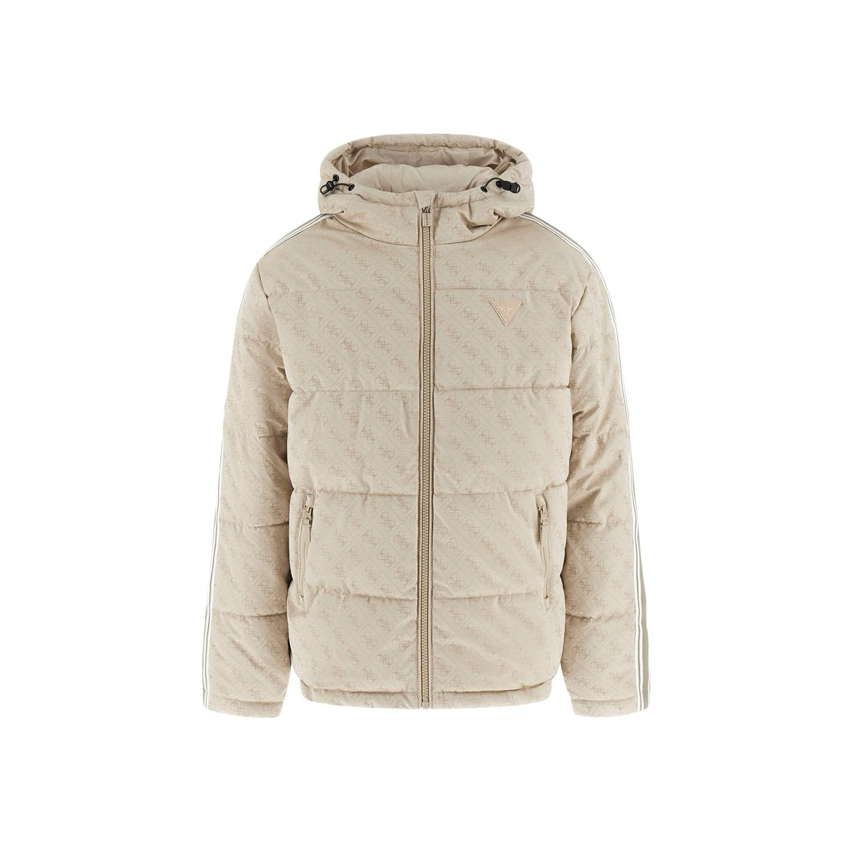 Doudoune À Capuche 4G beige multi, GUESS