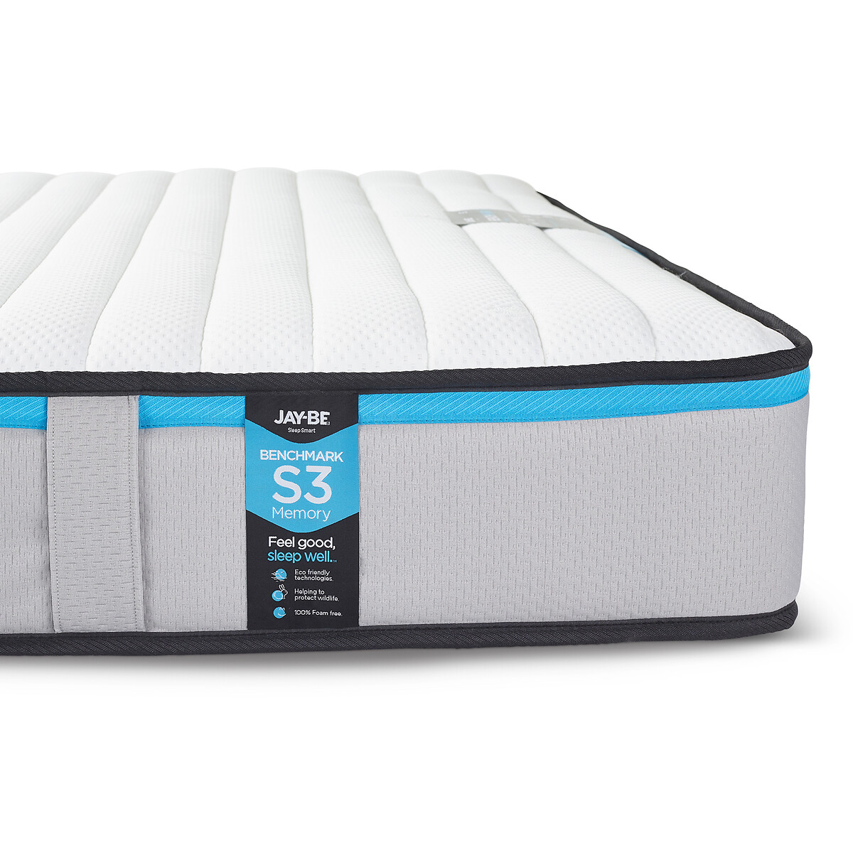 Jay-Be® Benchmark S3 Memory Eco-Friendly Mattress grey/blue, JAY-BE