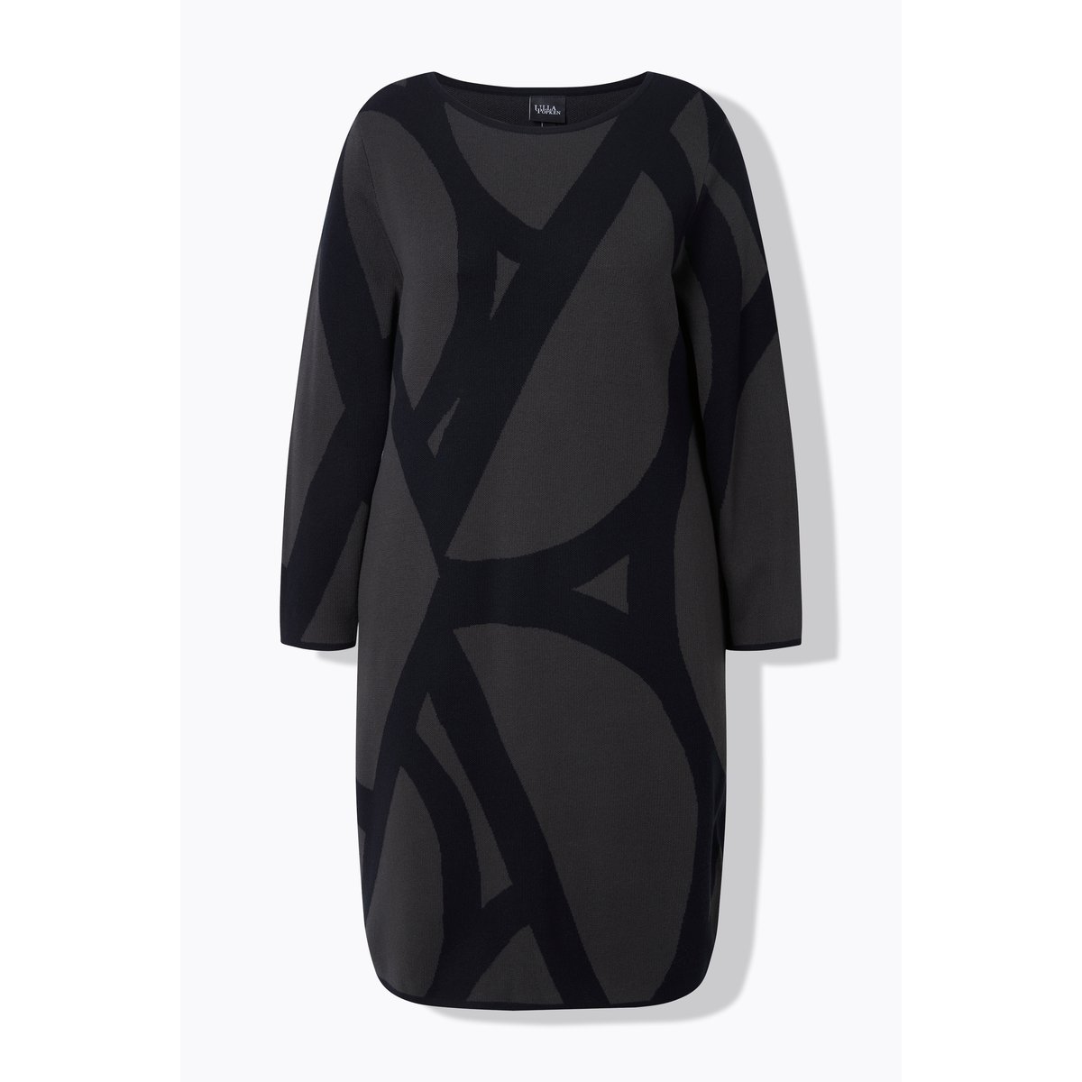 Robe en maille à encolure bateau gris kaki, ULLA POPKEN