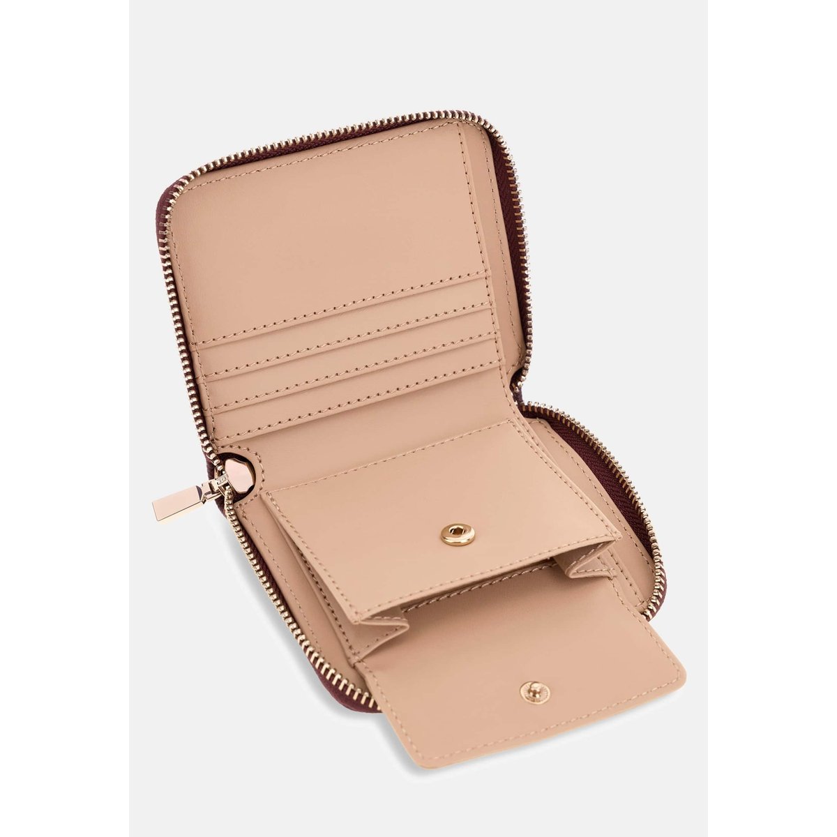 Mini Portefeuille Laurel Saffiano bordeaux, GUESS