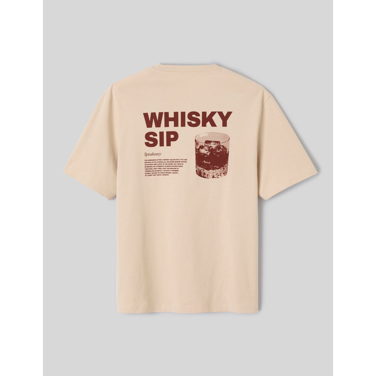 T-shirt imprimé devant/dos blanc cassé, BZB