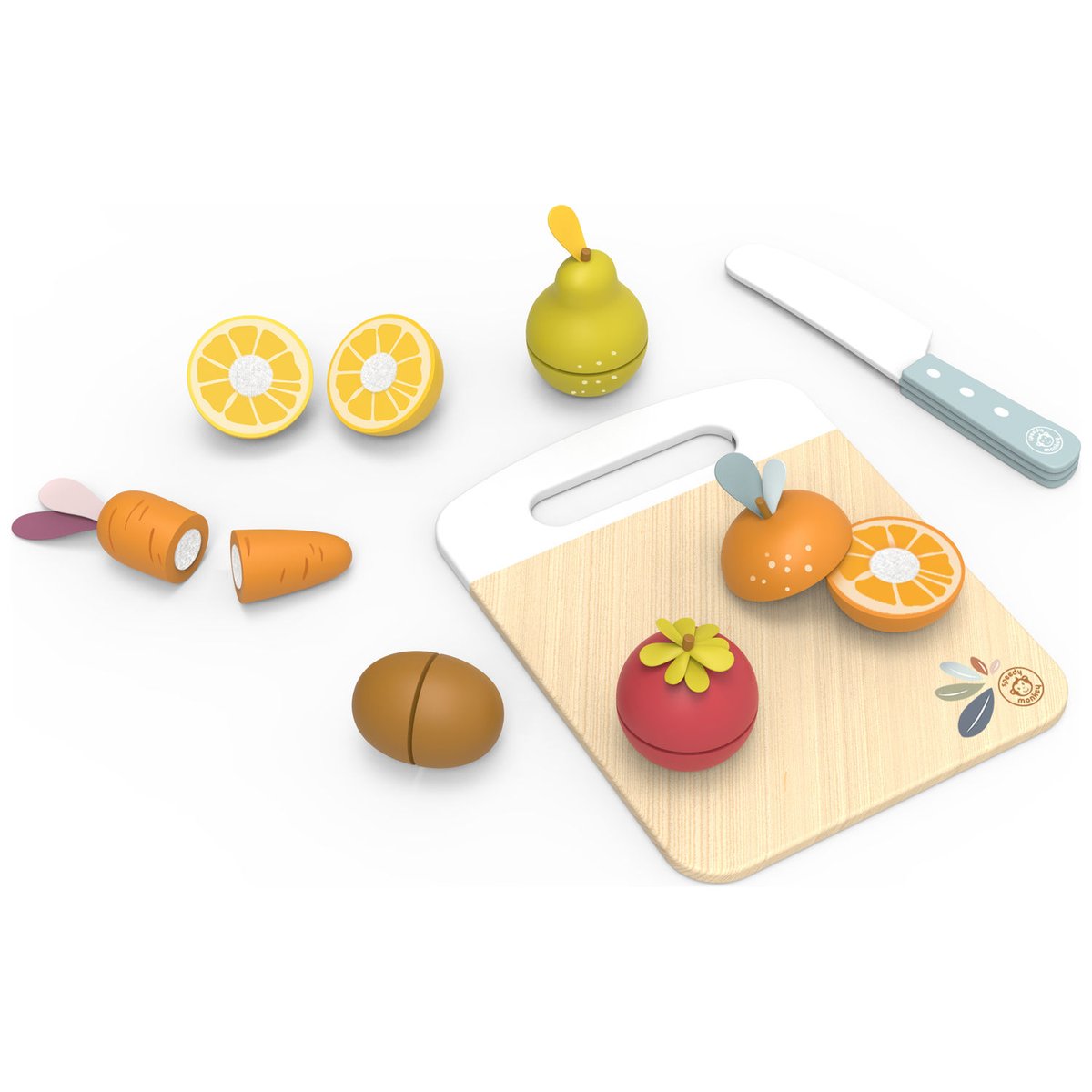 Planche fruits et légumes à découper multicolore, SPEEDY MONKEY