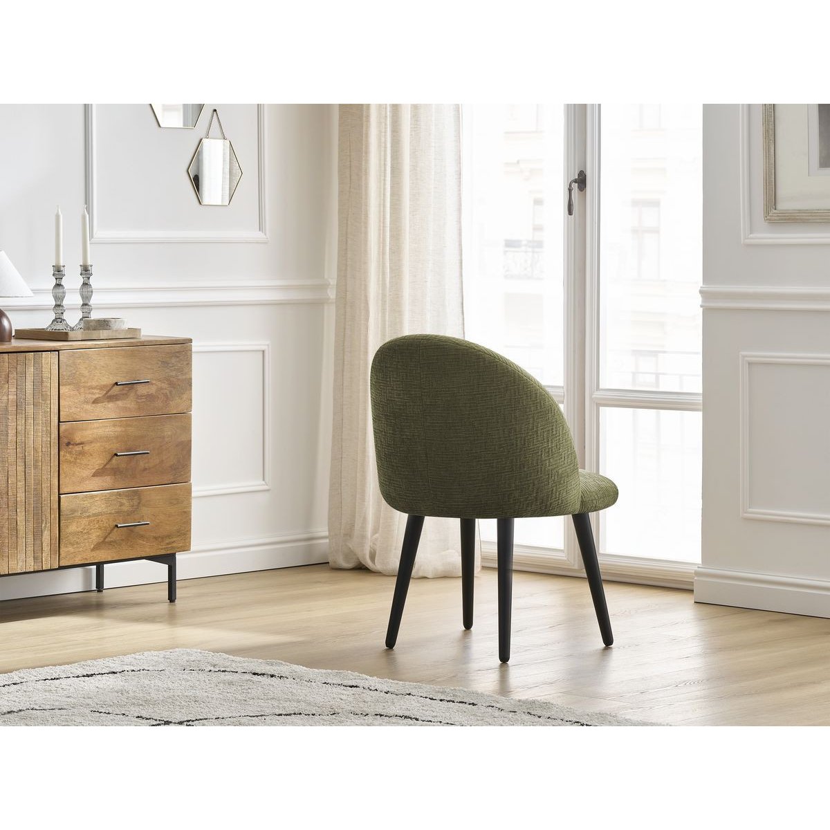 Lot de 4 chaises tissu texturé, LALIE multicolore 2, BOBOCHIC