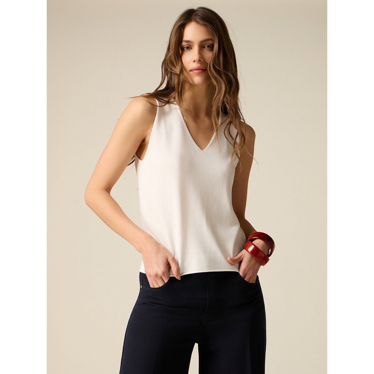 Top sans couture blanc, OLTRE