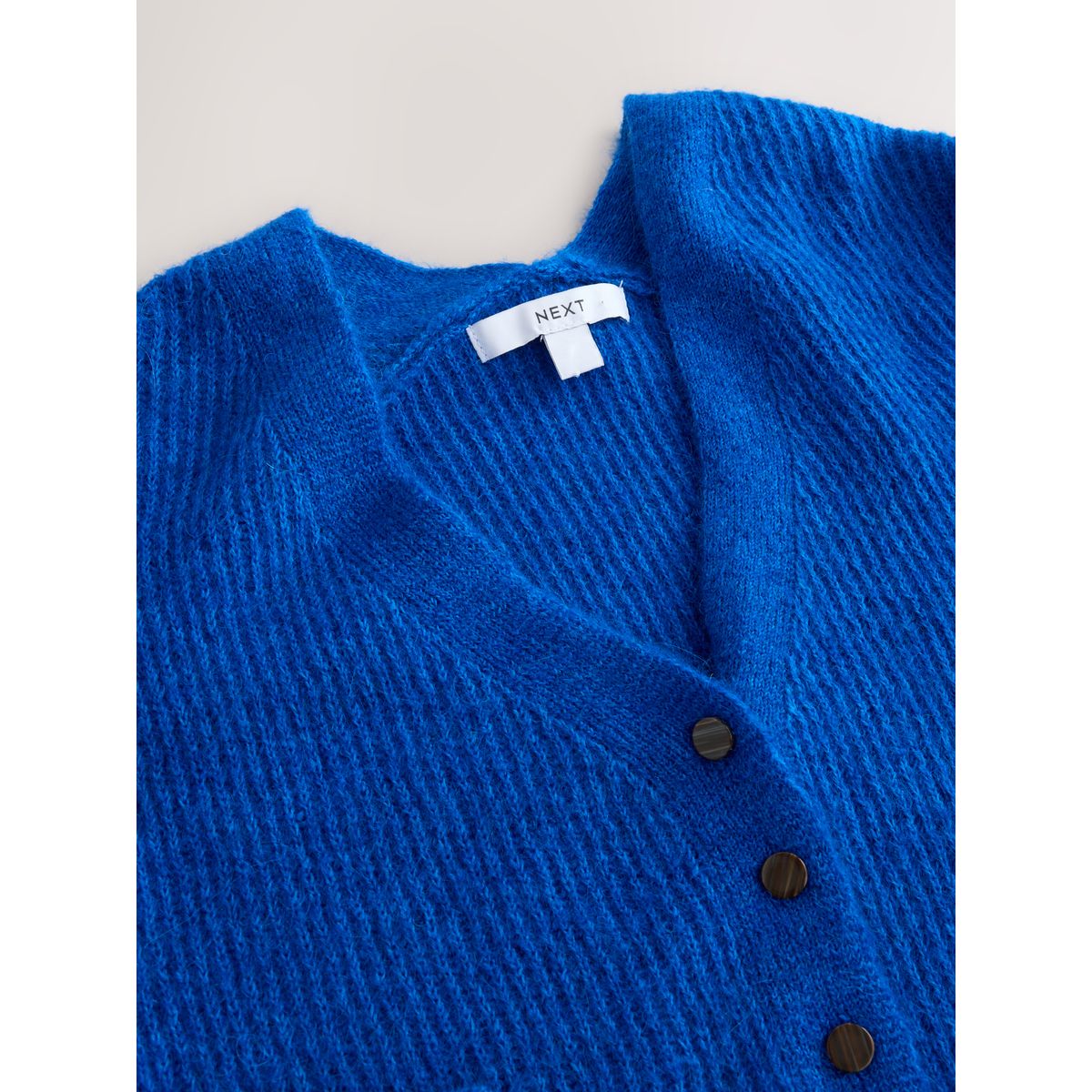 Cardigan en laine mélangée col v bleu cobalt, NEXT