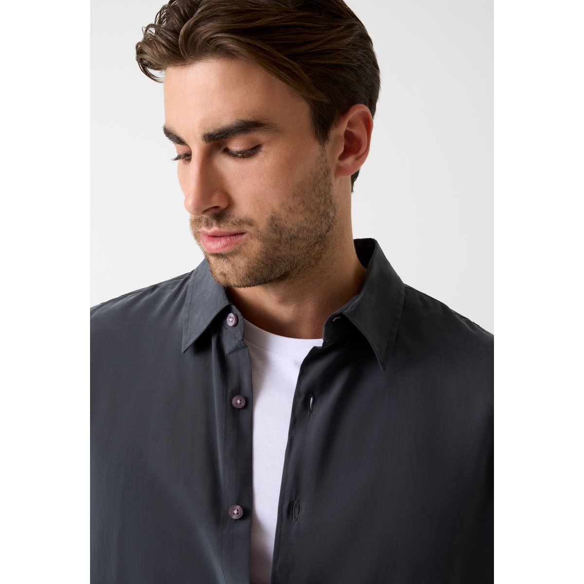 Chemise En Modal gris foncé, GUESS
