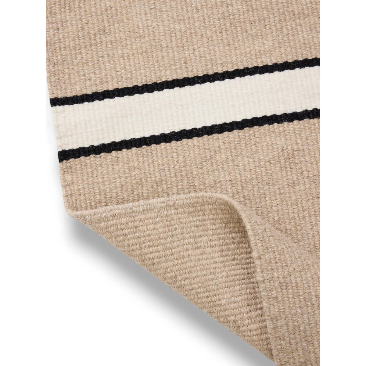 Tapis de laine tissé main LIVIO beige/noir, BENUTA 