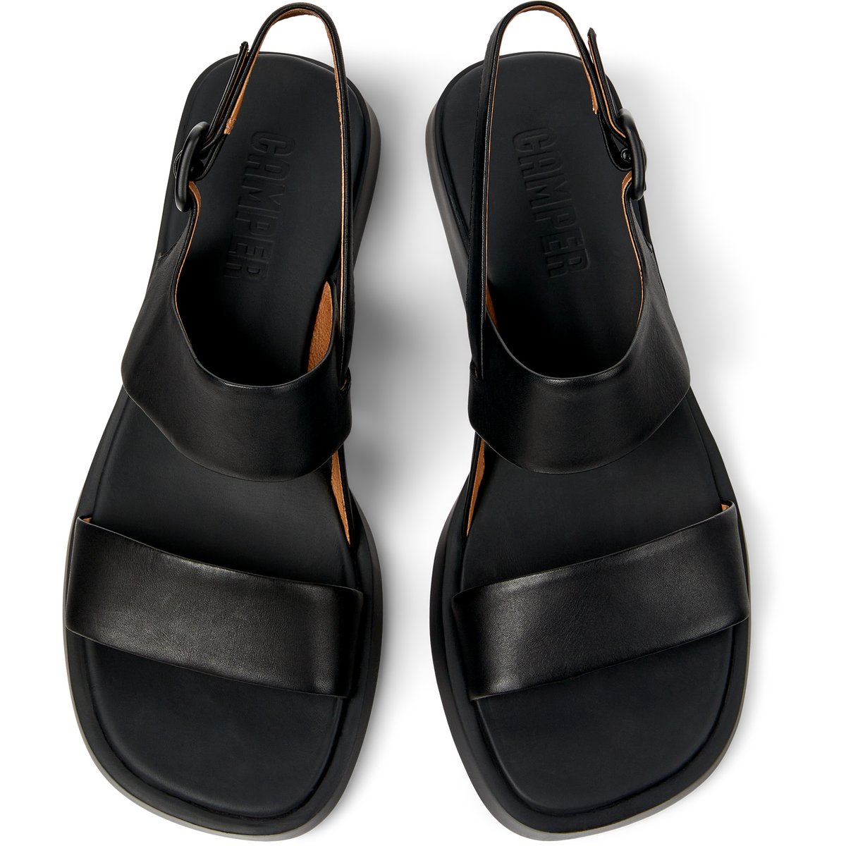 Sandales en cuir ultrasouple Dana noir, CAMPER