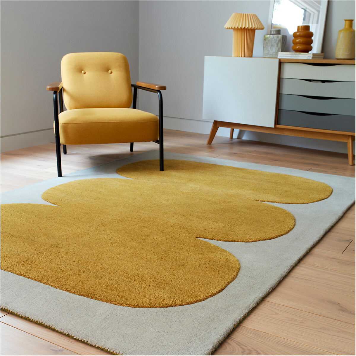 Abstract Sculpt Pattern Rug in 100% Wool ochre, ÉDITÉ