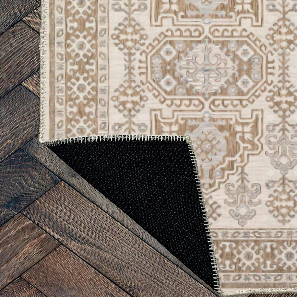 Tapis de salon décor oriental ISTANBUL marron, PIER IMPORT
