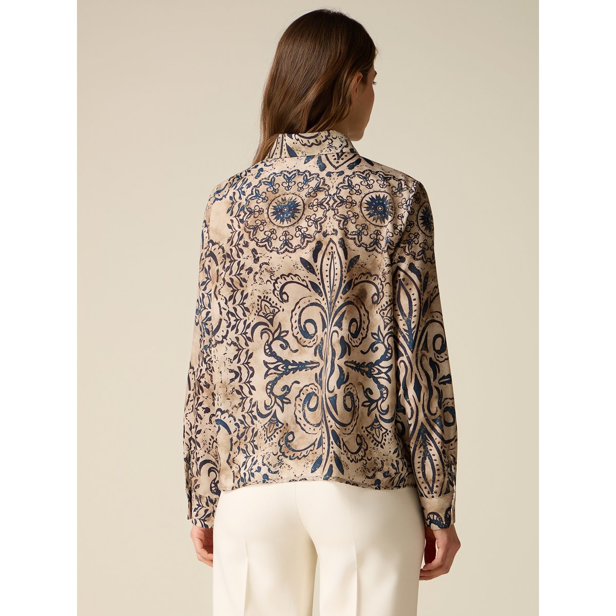 Chemise fantaisie beige, OLTRE