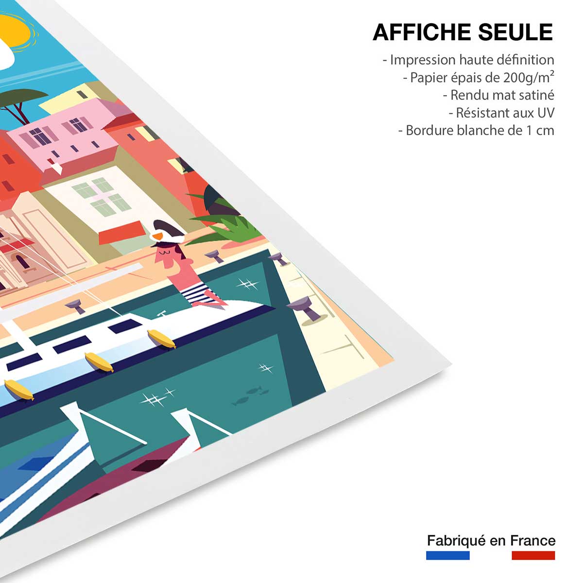 Affiche vacances à Sanary affiche seule, HEXOA