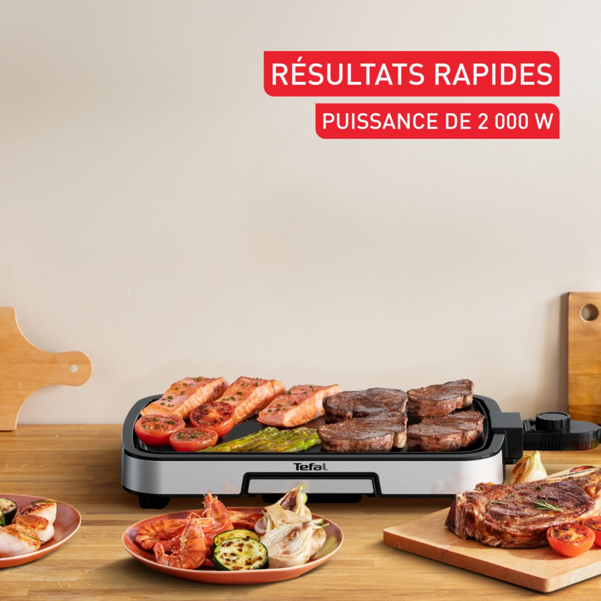 Plancha électrique CB630D10 inox à poser, 44x23 cm inox, TEFAL