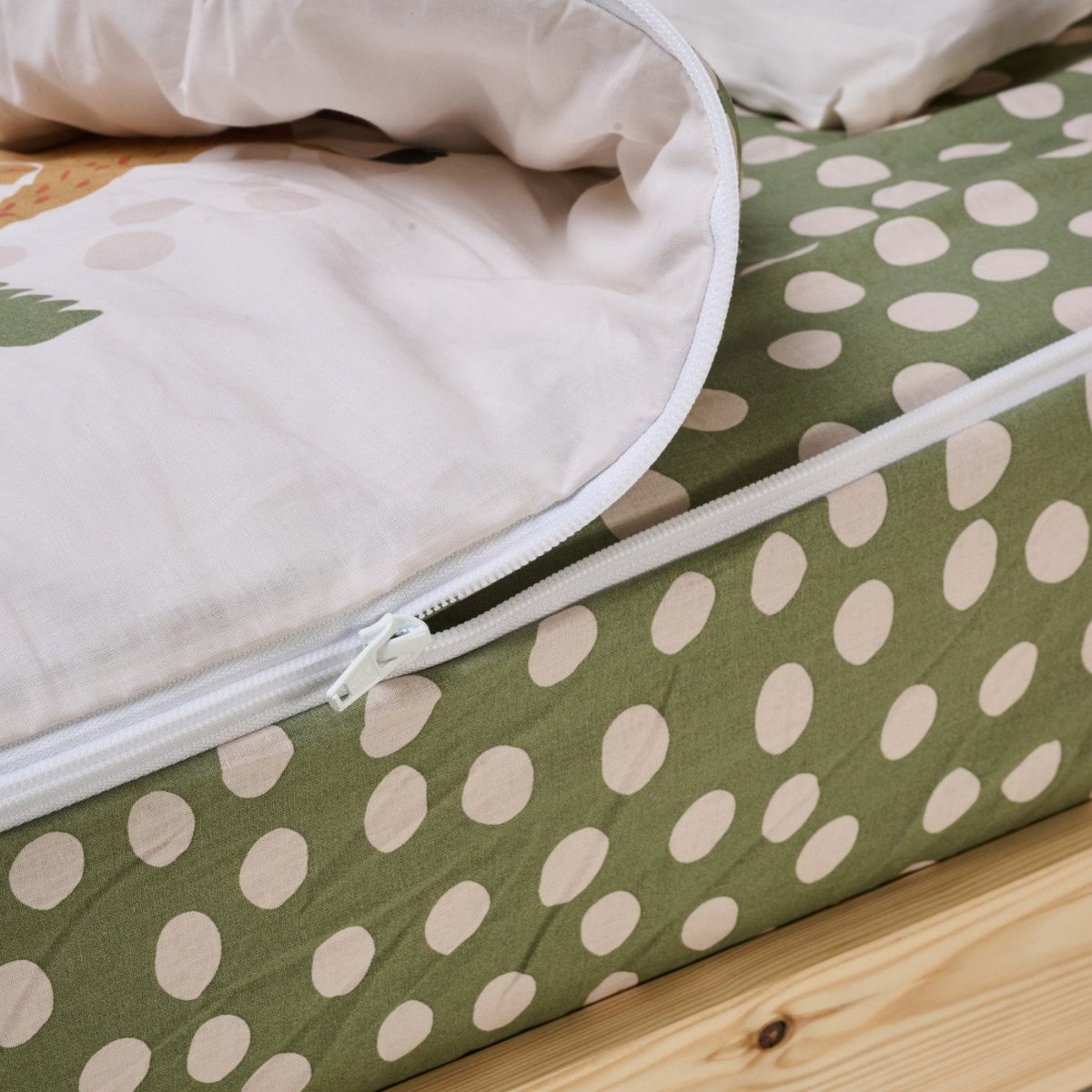 Caradou® sans couette Jungle Parure de lit enfant vert clair, BLEU CALIN