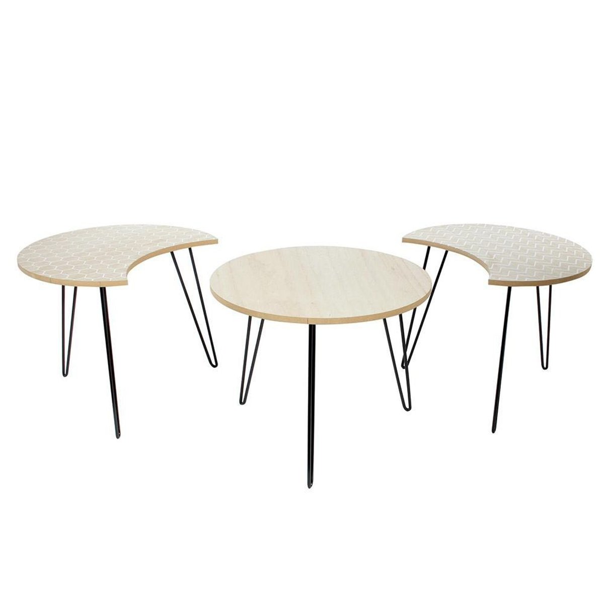 Table basse modulable X3 blanc blanc, DECORATIE