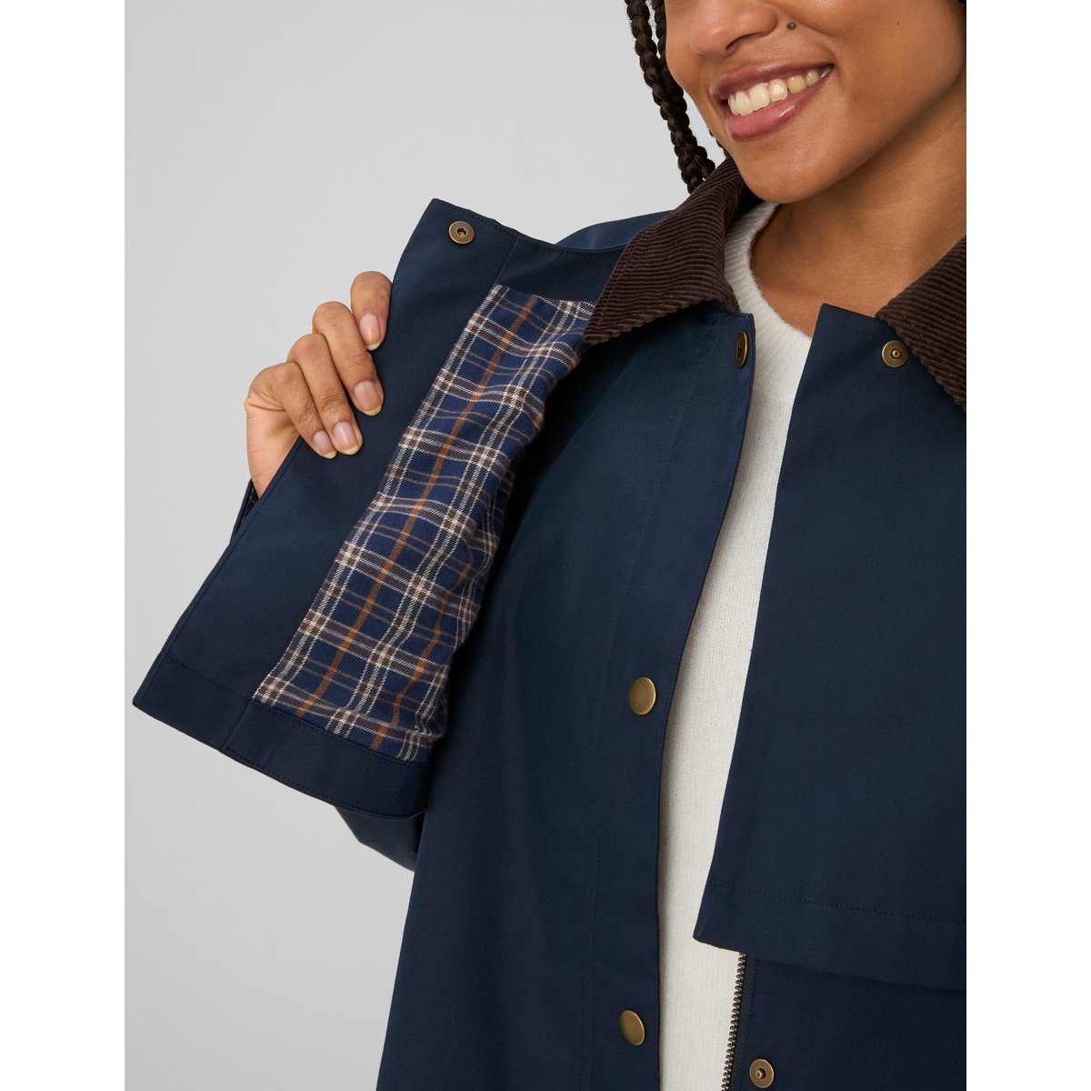 Veste cape amovible bleu foncé, BZB
