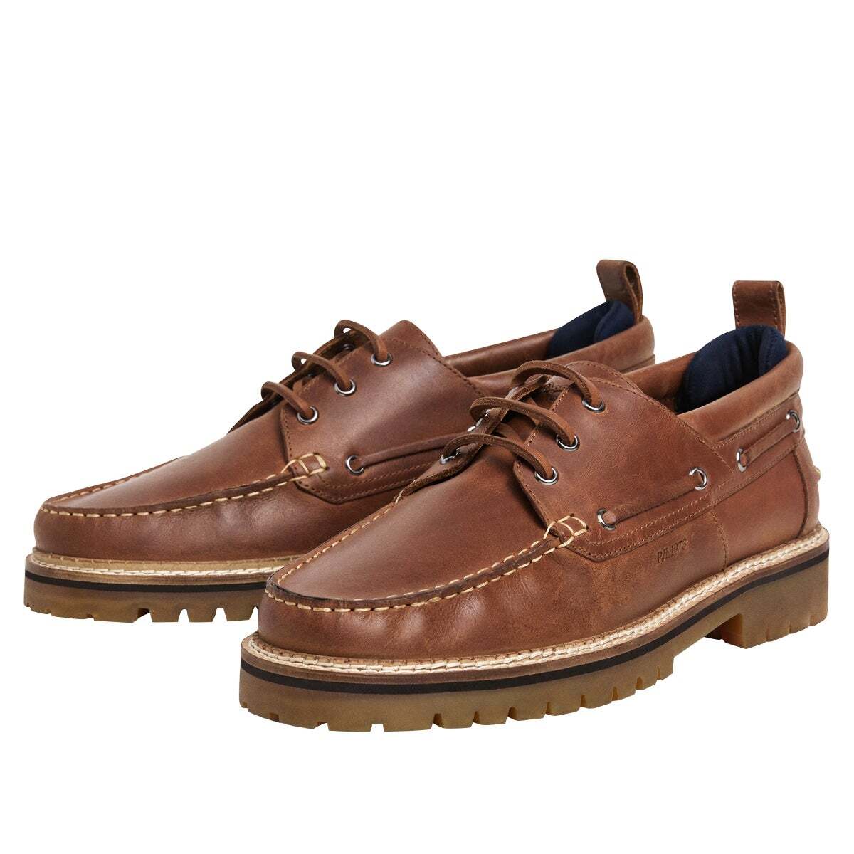 Baskets Bateau En Cuir brun brun, PEPE JEANS
