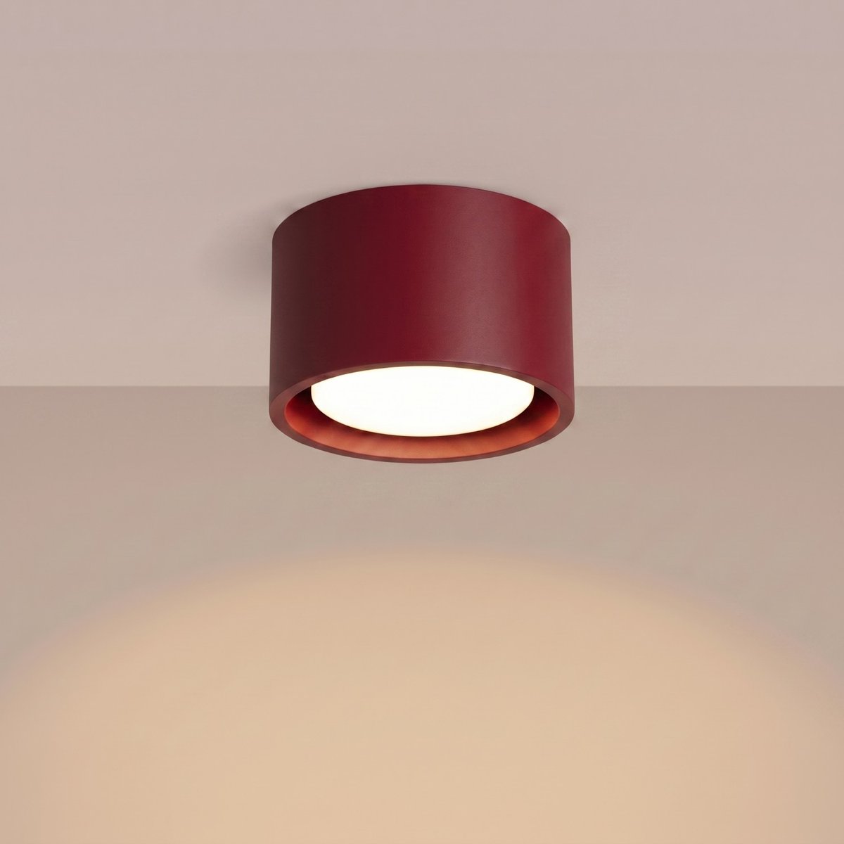 Plafonnier Aluminium Bordeaux Gx53 1 MODO bordeaux, EDEN