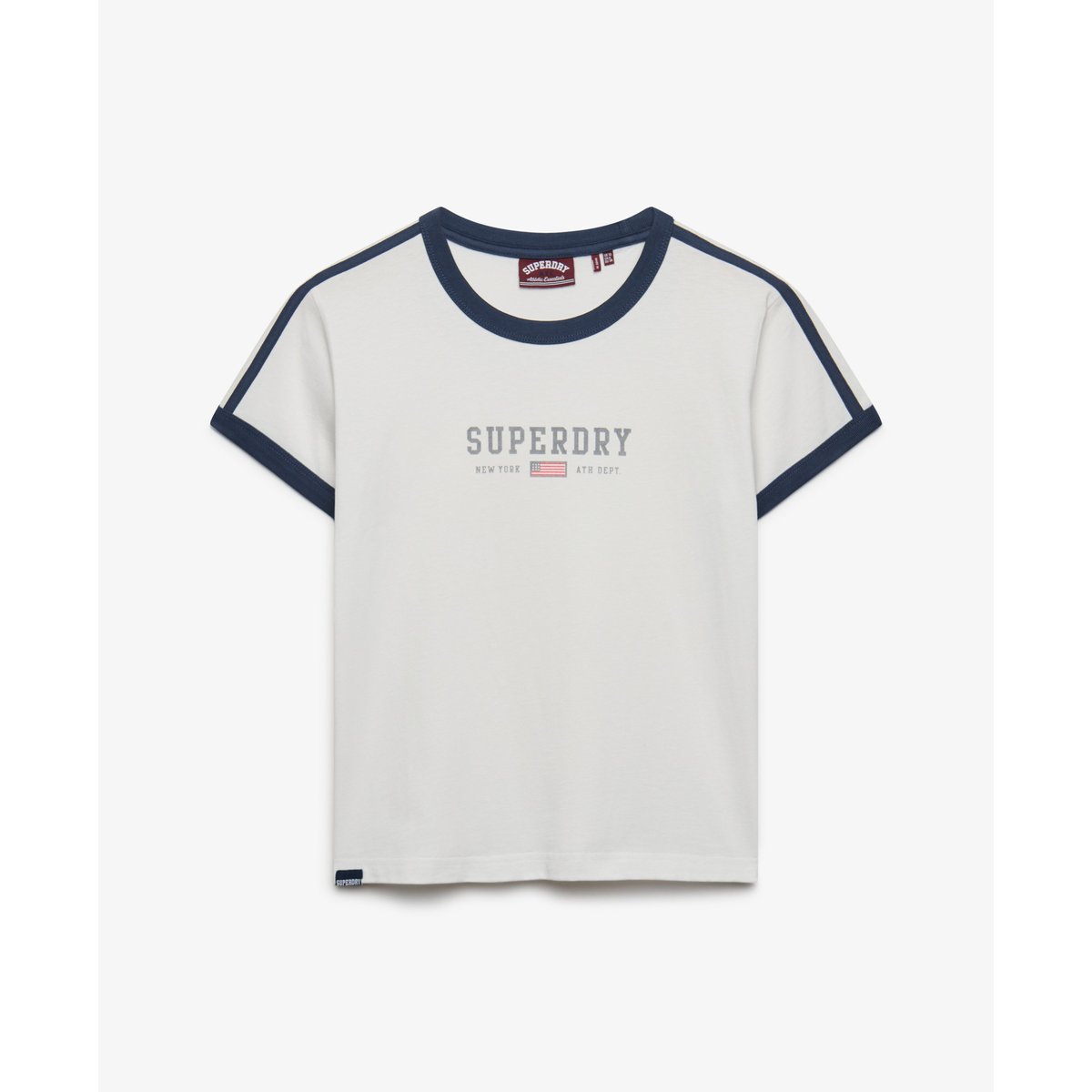 T-shirt ringer à motif Athletic Essentials blanc cassé, SUPERDRY