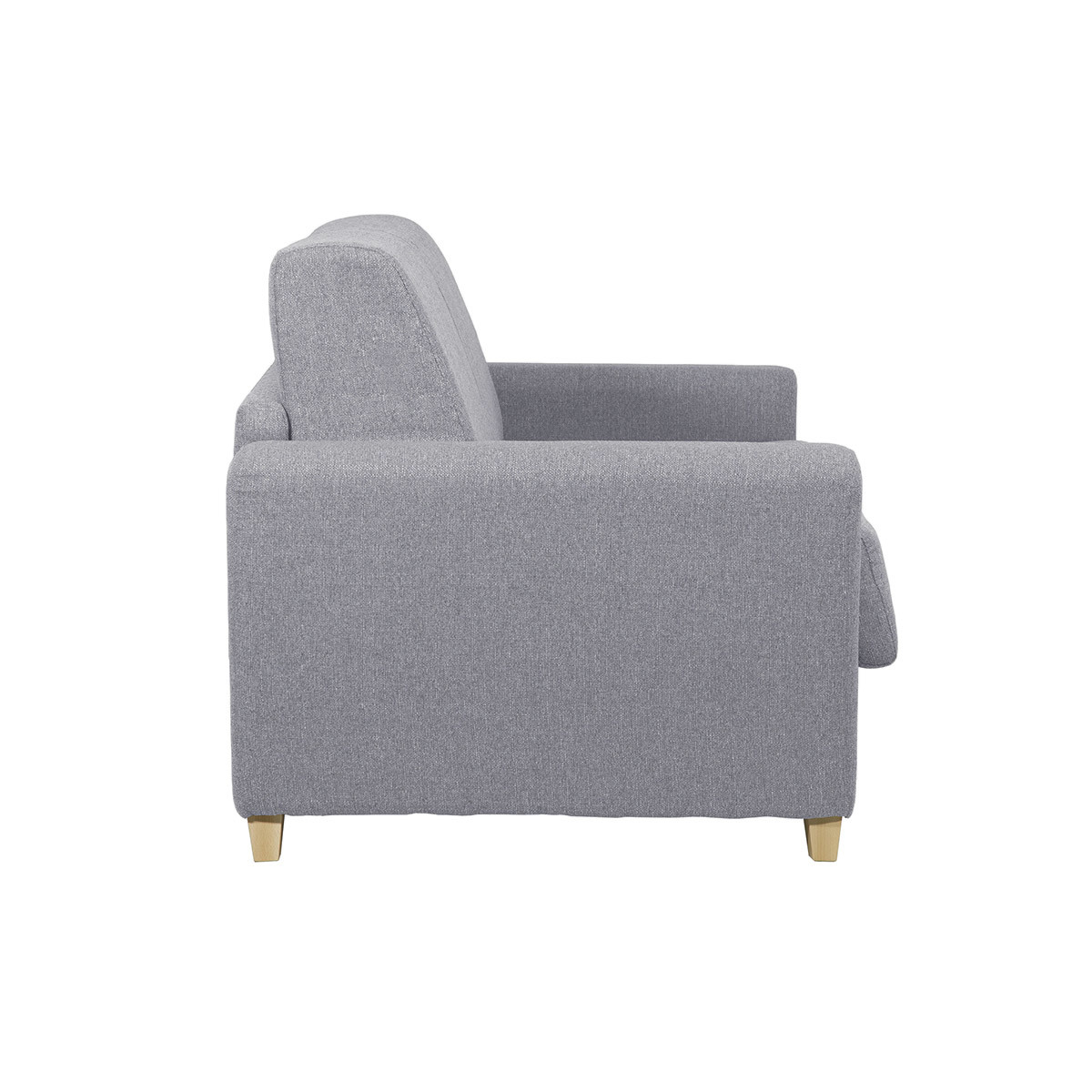 Canapé scandinave convertible avec matelas 18 cm GRAHAM gris clair, MILIBOO