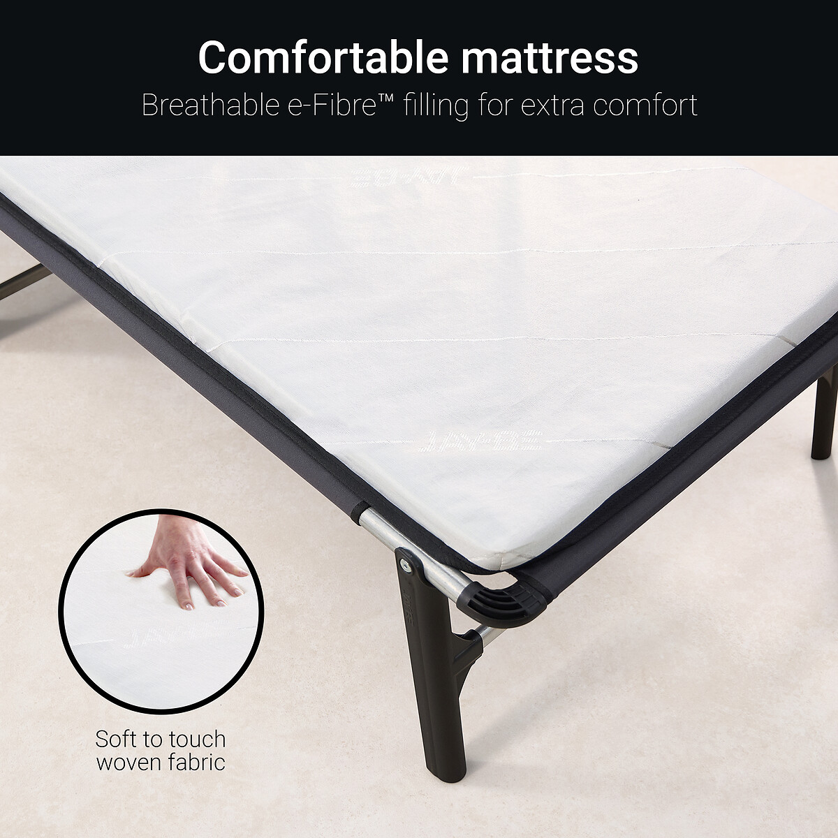 Jay-Be® Compact Folding Bed with e-Fibre Mattress black, JAY-BE