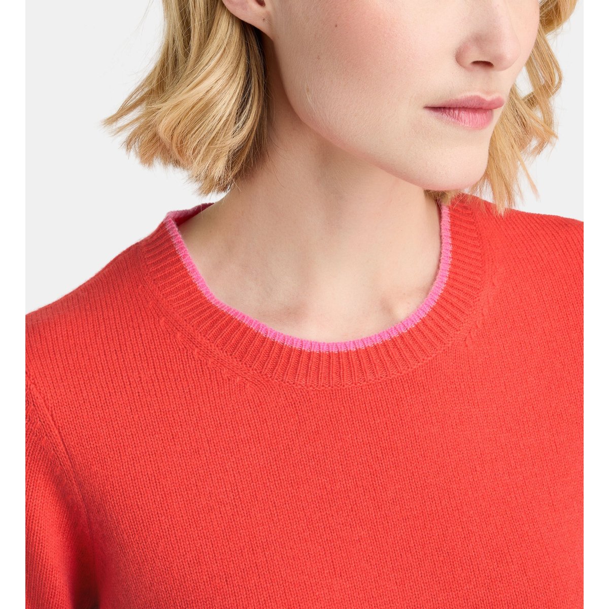 Pull eddie à manches courtes rouge fluo, GALERIES LAFAYETTE