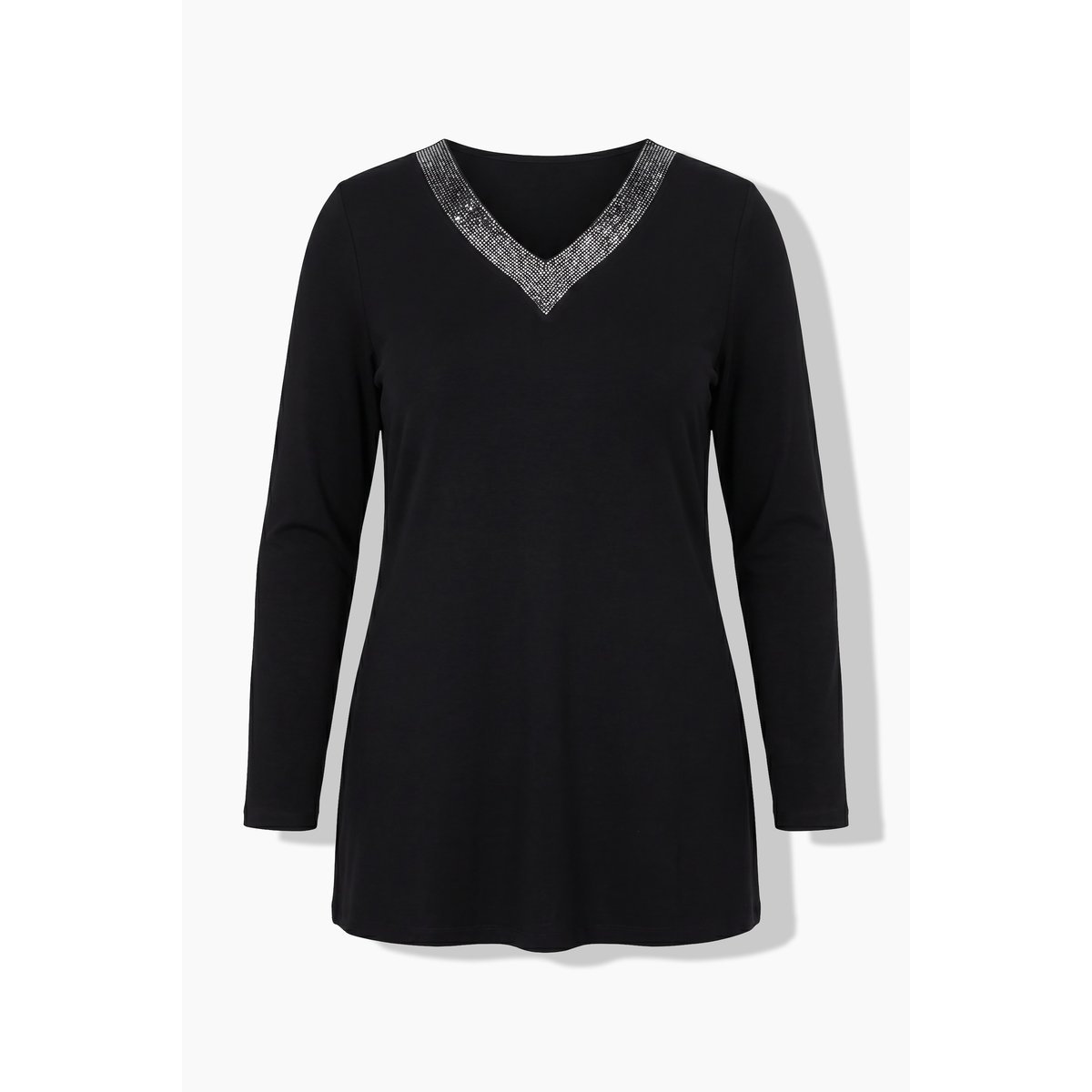 T-shirt long noir, ULLA POPKEN