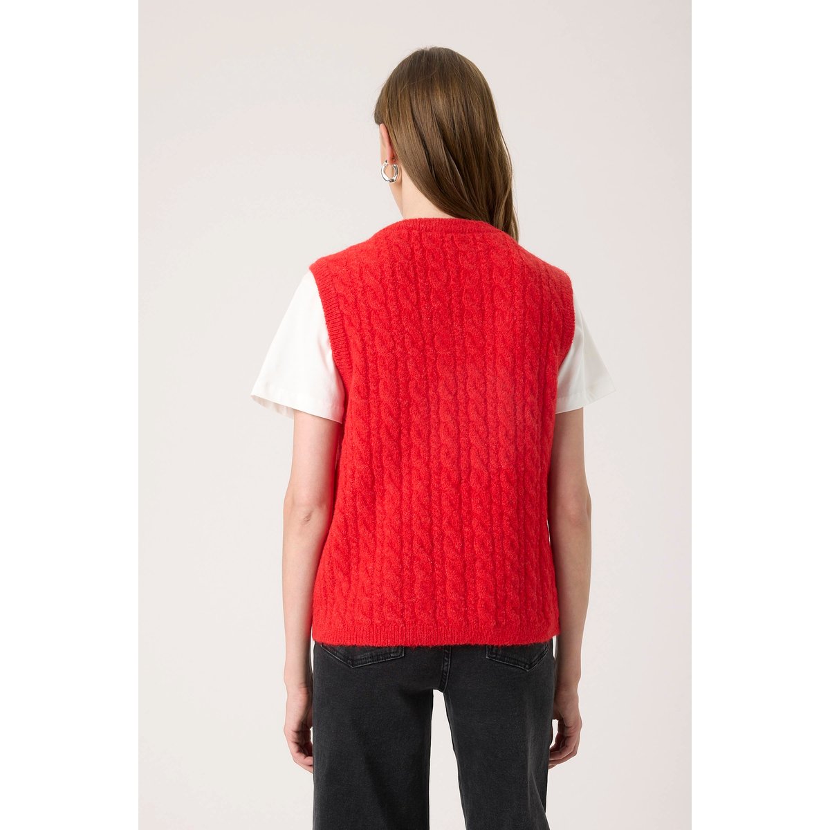 Manteau tricoté rouge red alert, SOAKED IN LUXURY