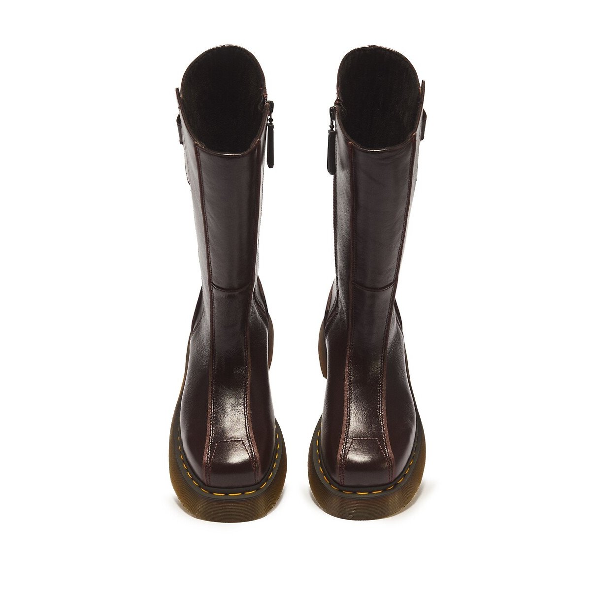 Buzz Milled Gloss leather boots dark brown, DR. MARTENS