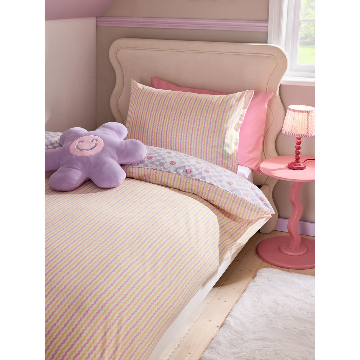 Parure housse de couette et taie d'oreiller damier de fleurs lilas, NEXT