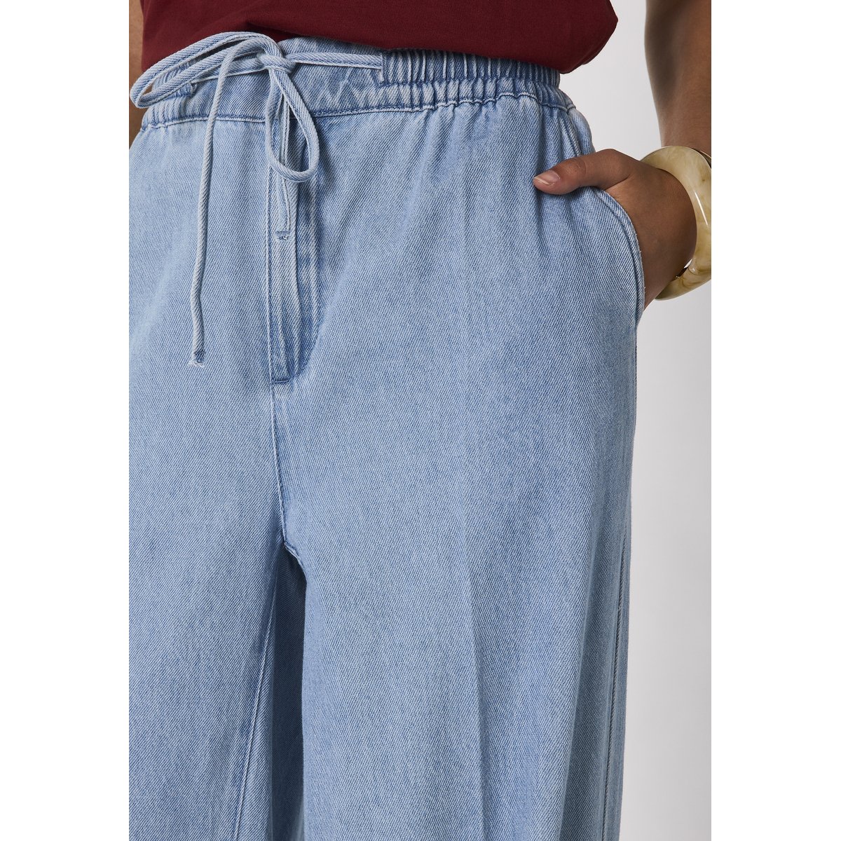 Jean large et cropped en coton TINO pure bleached, Maison 123