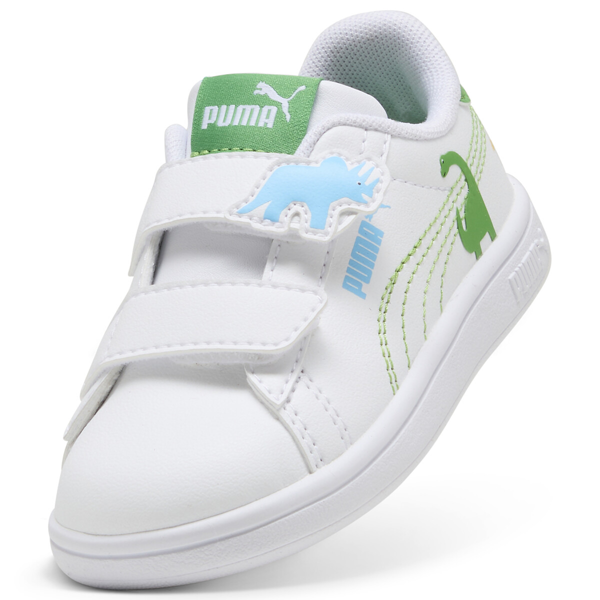 Zapatillas con velcro SMASH 3.0 DINO V blanco/verde , PUMA