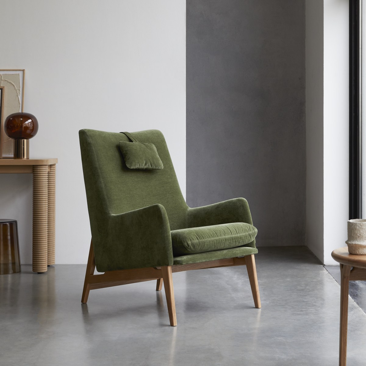 Fauteuil en Tissu massif, ALEC vert, TIKAMOON