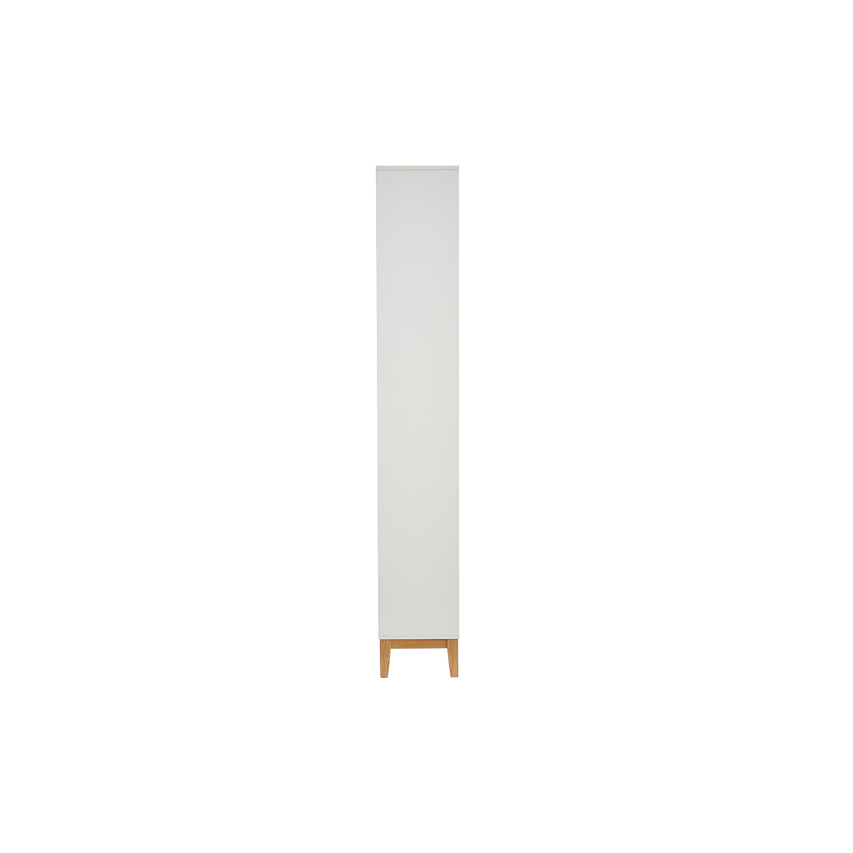 Bibliothèque scandinave en bois clair chêne et blanc L90 cm ABEL chêne clair, MILIBOO