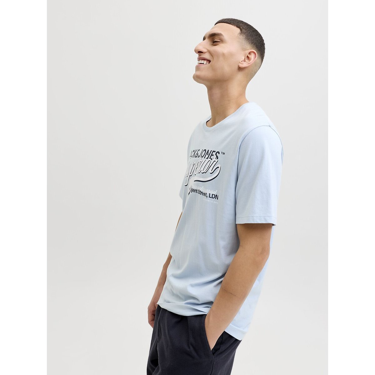 T-shirt maniche corte blu chiaro, JACK & JONES