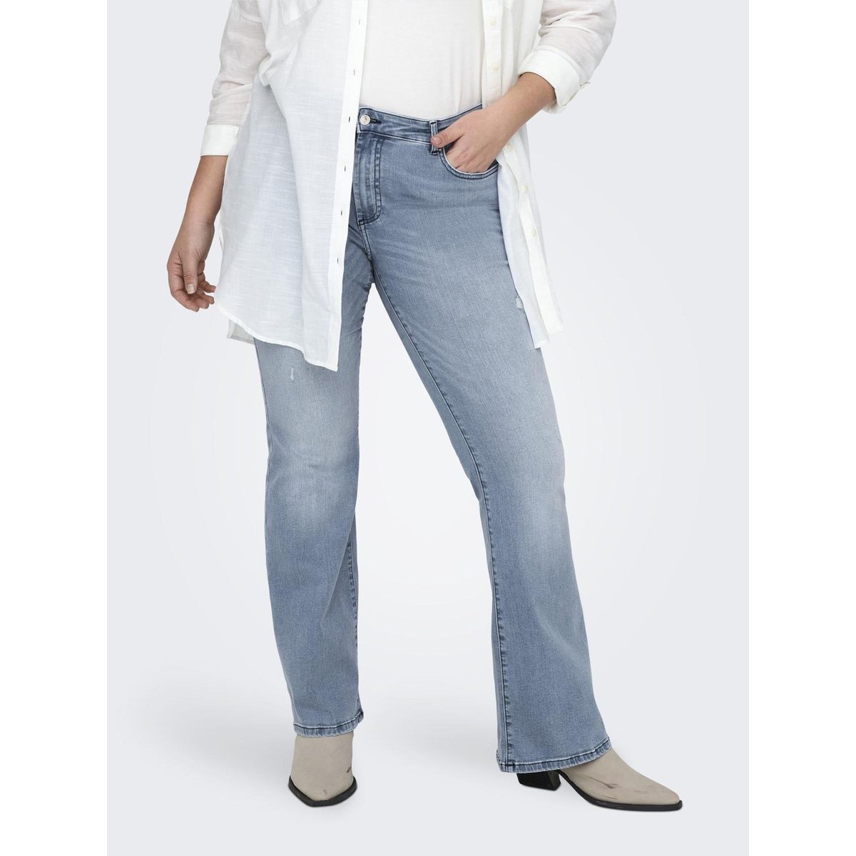Jean Flared light blue denim, ONLY CARMAKOMA