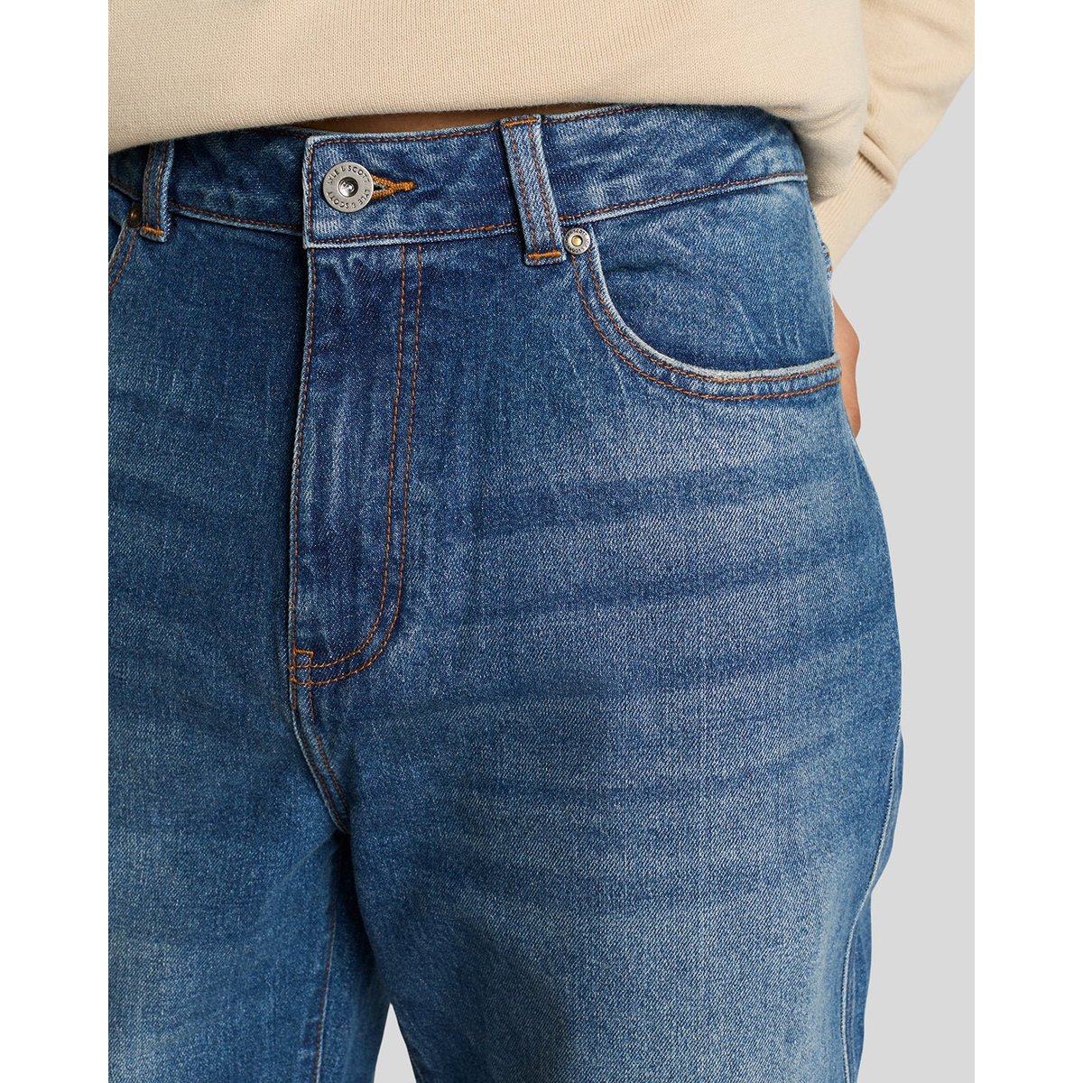 Jean coupe regular fuselé en denim bleu pierre wash, LYLE & SCOTT