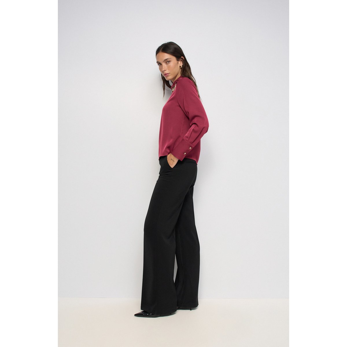 BLOUSE AVEC DÉTAIL MÉTALLIQUE rouge, SALSA JEANS