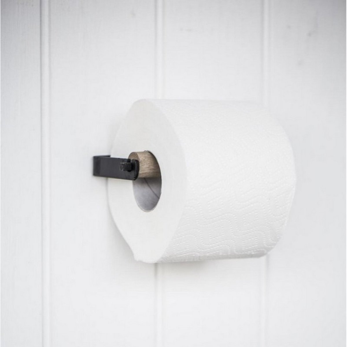 Dérouleur de papier wc mural métal bois  Altum noir, IB LAURSEN