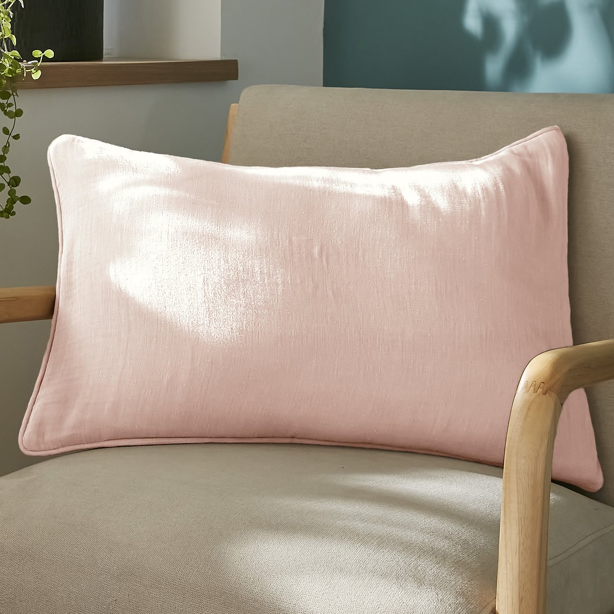 Coussin rectangulaire déhoussable 40x60 cm Gaze de Coton Terra Guimauve guimauve, EDEN