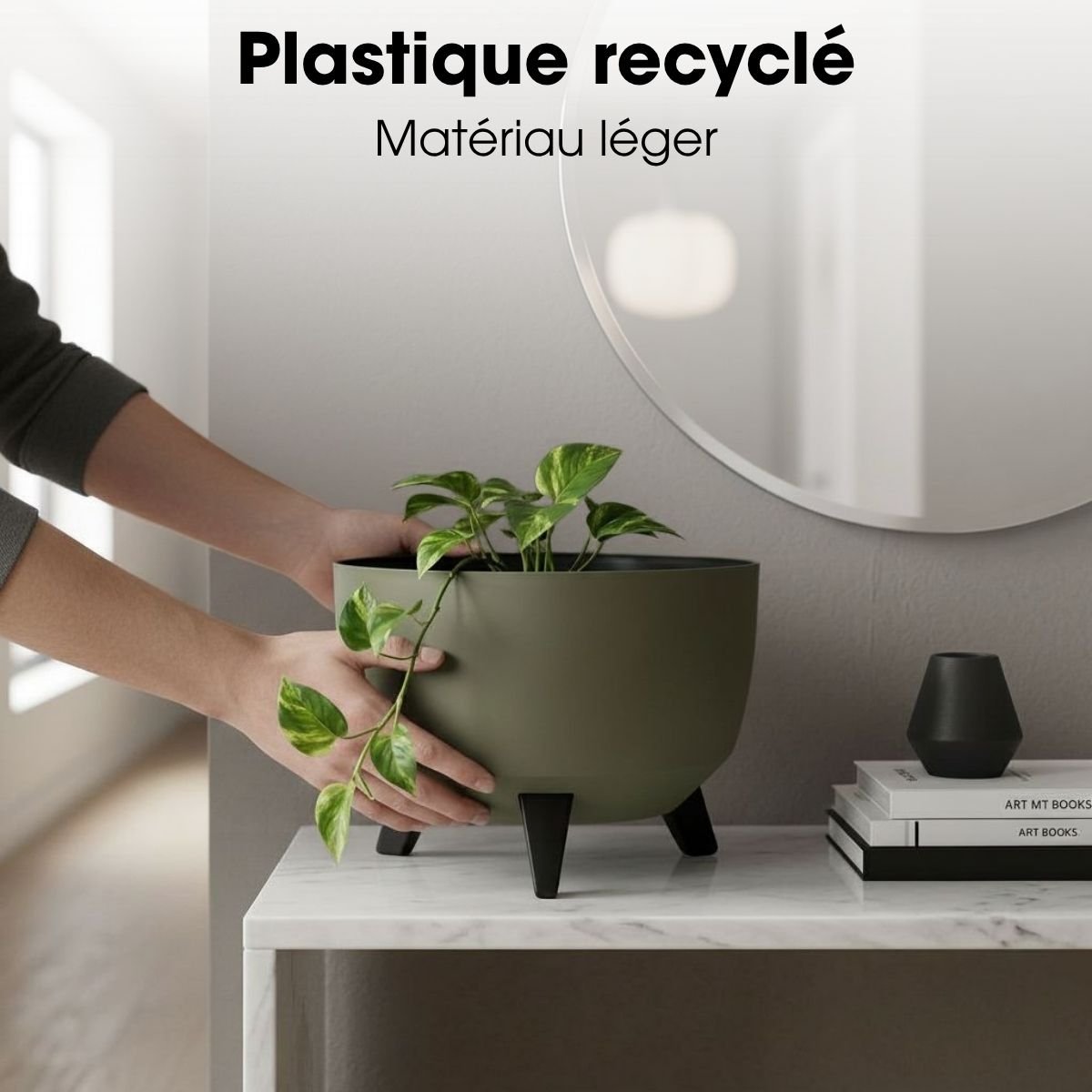 Bac à plantes DOPPIO vert clair, MICA DECORATIONS