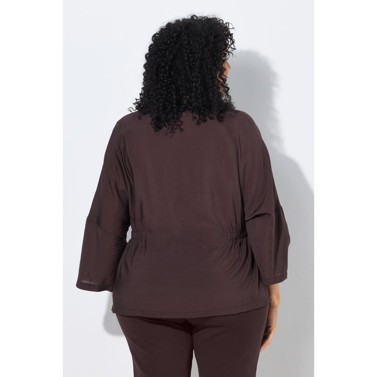 Blouse avec empiècements élastiques acajou, ULLA POPKEN