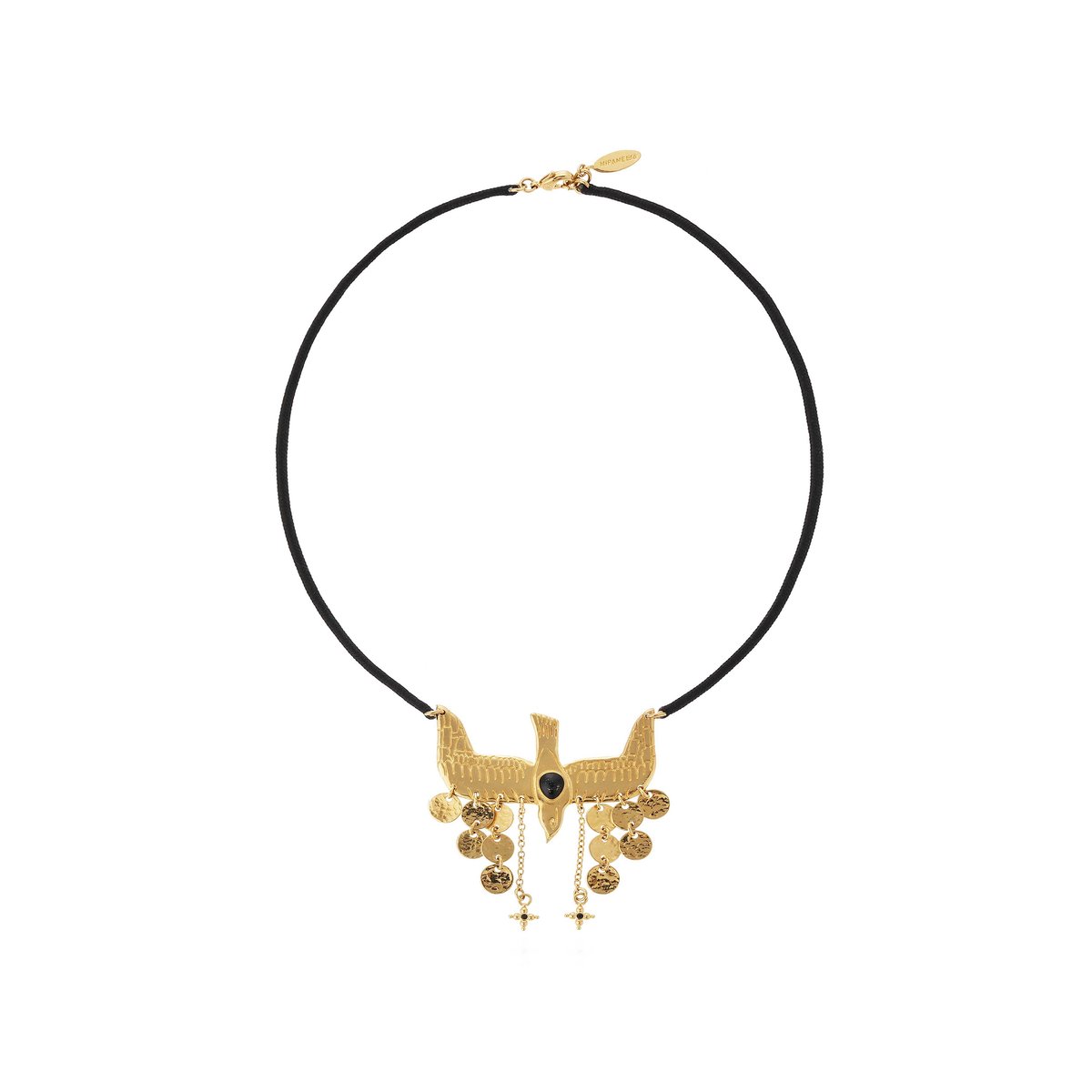Collier cordon avec pendentif aigle NIPOA noir, HIPANEMA