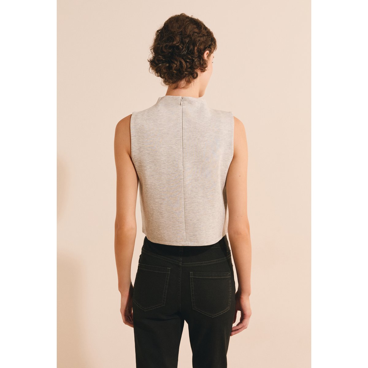 Top manches courtes avec coton AMBRE TOP gris clair, ETAM