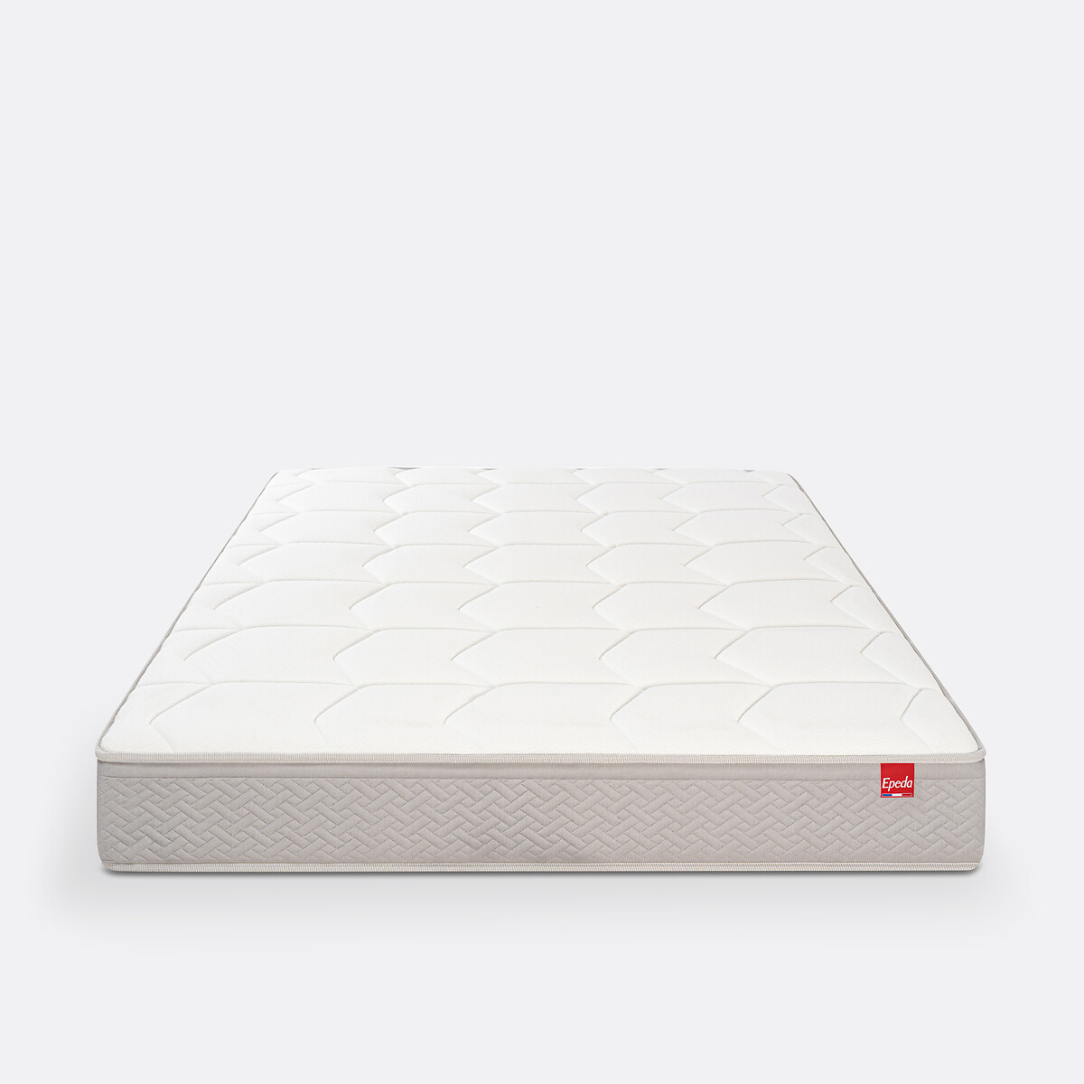 Matelas 580 ressorts ensachés ferme, Destination blanc/gris souris, EPEDA
