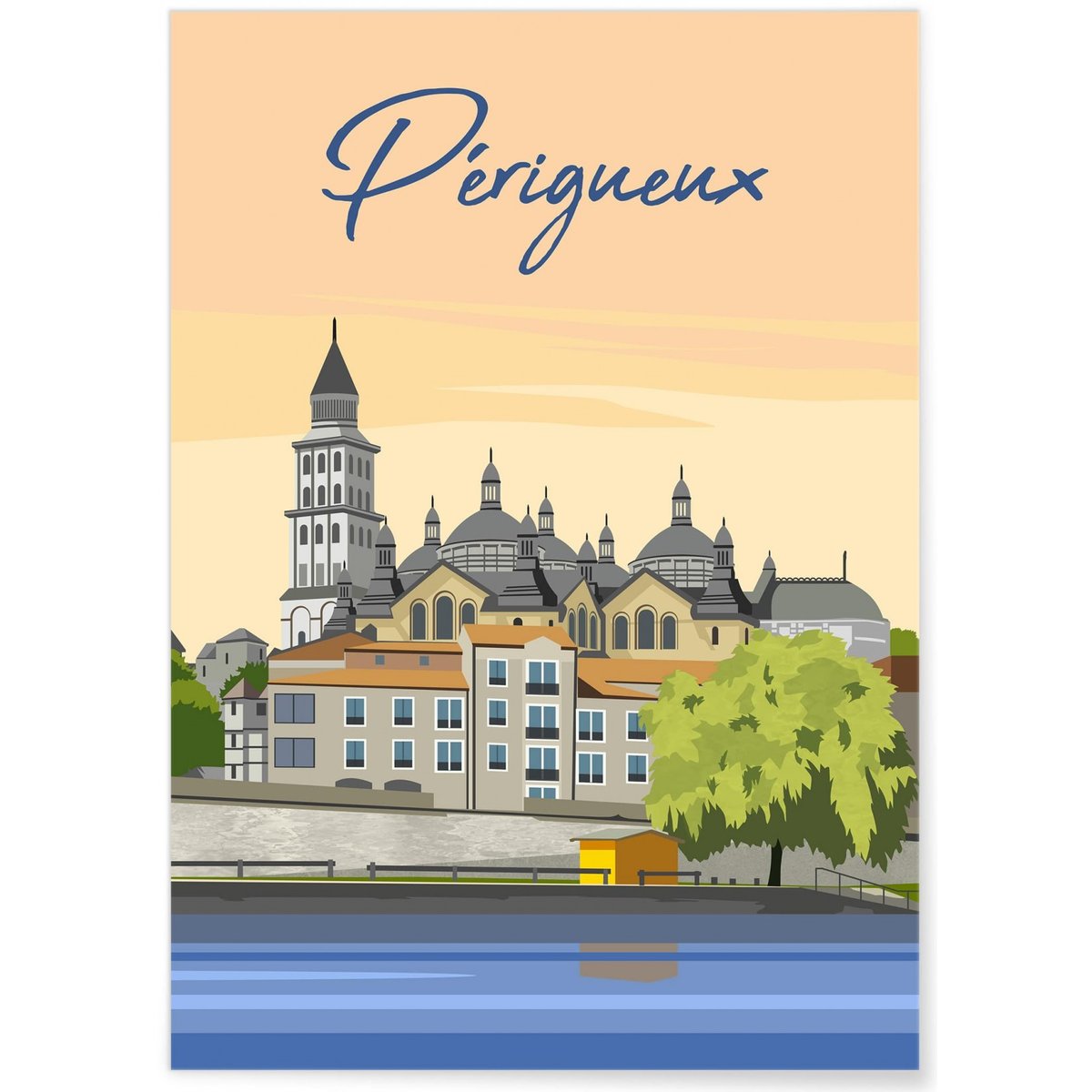 Affiche ville Périgueux blanc, L'AFFICHERIE